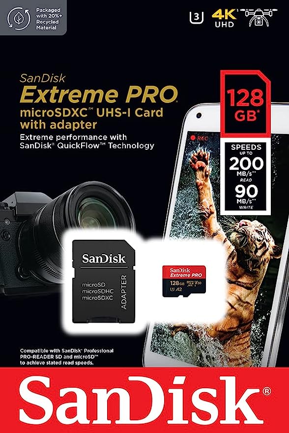 Tarjeta SanDisk Extreme PRO microSDXC de 128GB 200MB/s