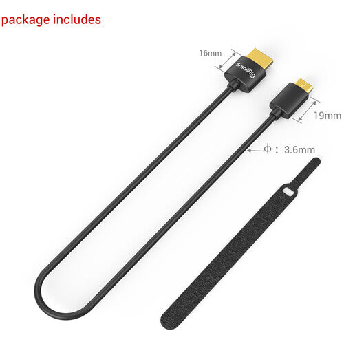Cable HDMI Ultra Slim 4K SmallRig 3040 Mini-HDMI a HDMI (A a C) 35cm (3040)