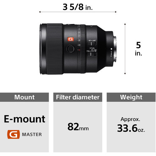 Lente Sony FE 135mm F1.8 GM SEL135F18GM