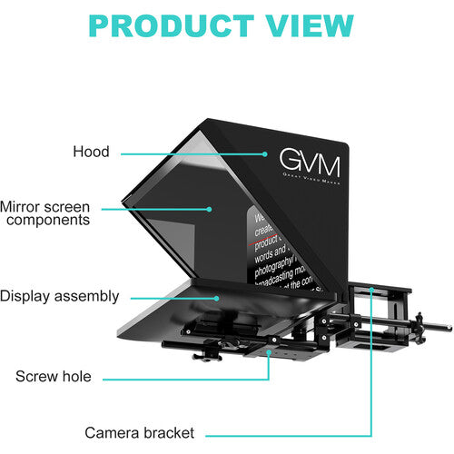 Teleprompter GVM TQ-LD-1 con monitor 18.5"