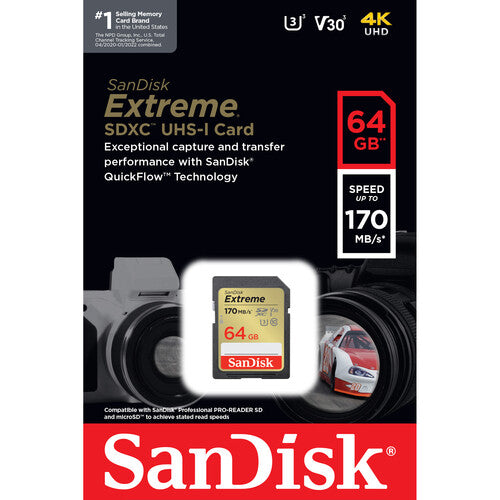 Tarjeta SanDisk Extreme SDXC de 64GB 170MB/s