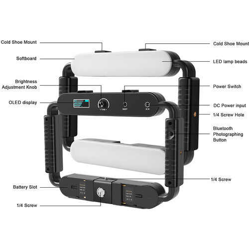 Kit Videorig con lámpara GVM TL15RS RGB Bi-Color