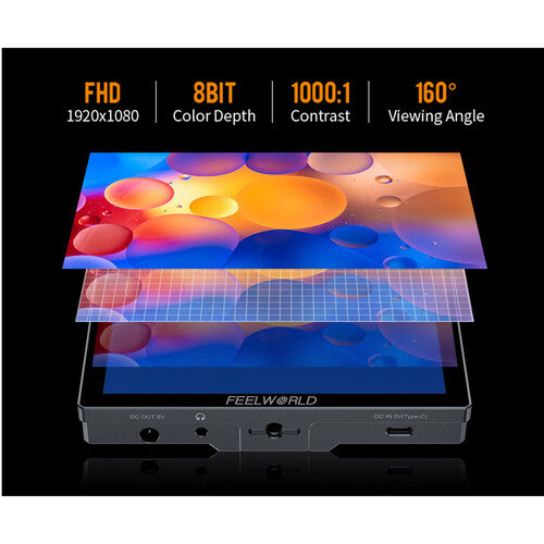 Kit de Monitor Feelworld P6X  Monitor 4K Touchscreen con bateria y case