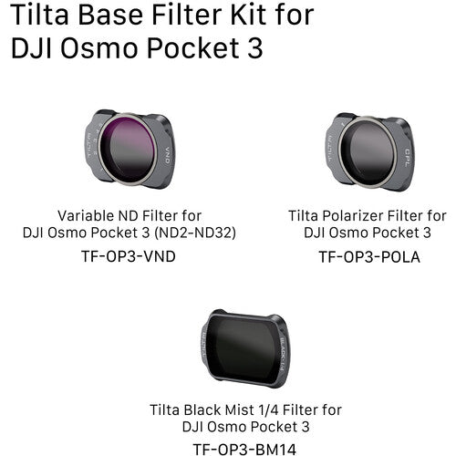 Kit de 3 Filtros para DJI Osmo Pocket 3 Tilta TF-OP3-B