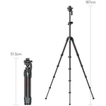 Trípie ULANZI JJ06 de de vídeo de fibra de carbono de 73"