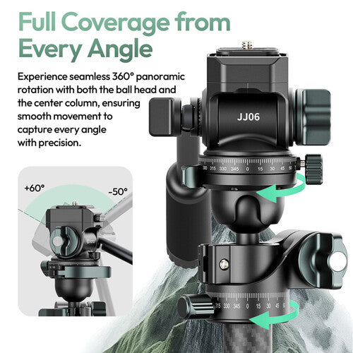 Trípie ULANZI JJ06 de de vídeo de fibra de carbono de 73"