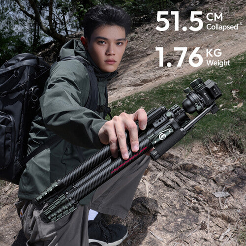 Trípie ULANZI JJ06 de de vídeo de fibra de carbono de 73"