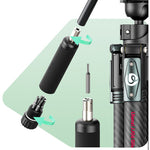 Trípie ULANZI JJ06 de de vídeo de fibra de carbono de 73"