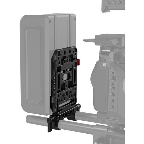 Placa de batería SmallRig V-Lock con abrazadera de varilla LWS de 15 mm