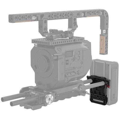 Placa de batería SmallRig V-Lock con abrazadera de varilla LWS de 15 mm