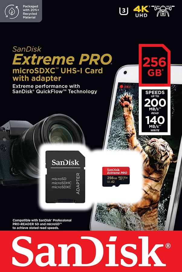 Tarjeta SanDisk Extreme PRO microSDXC de 256GB 200MB/s