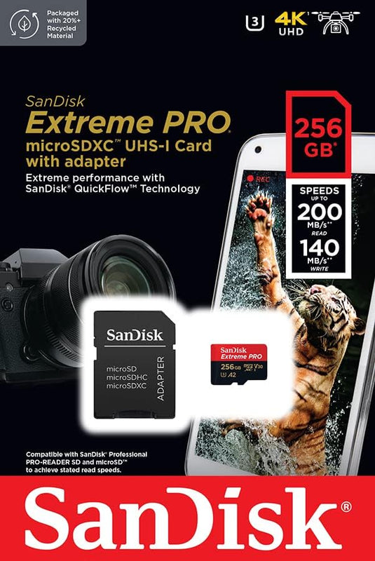 Tarjeta SanDisk Extreme PRO microSDXC de 256GB 200MB/s