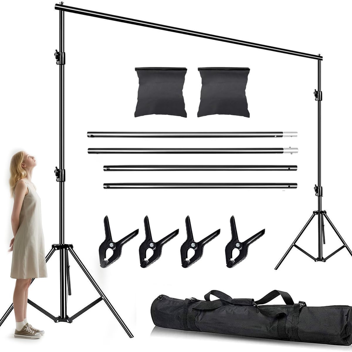 Portafondos Daladen 3 x 3m Viene con 4 Clips y 2 Bolsas de Arena,