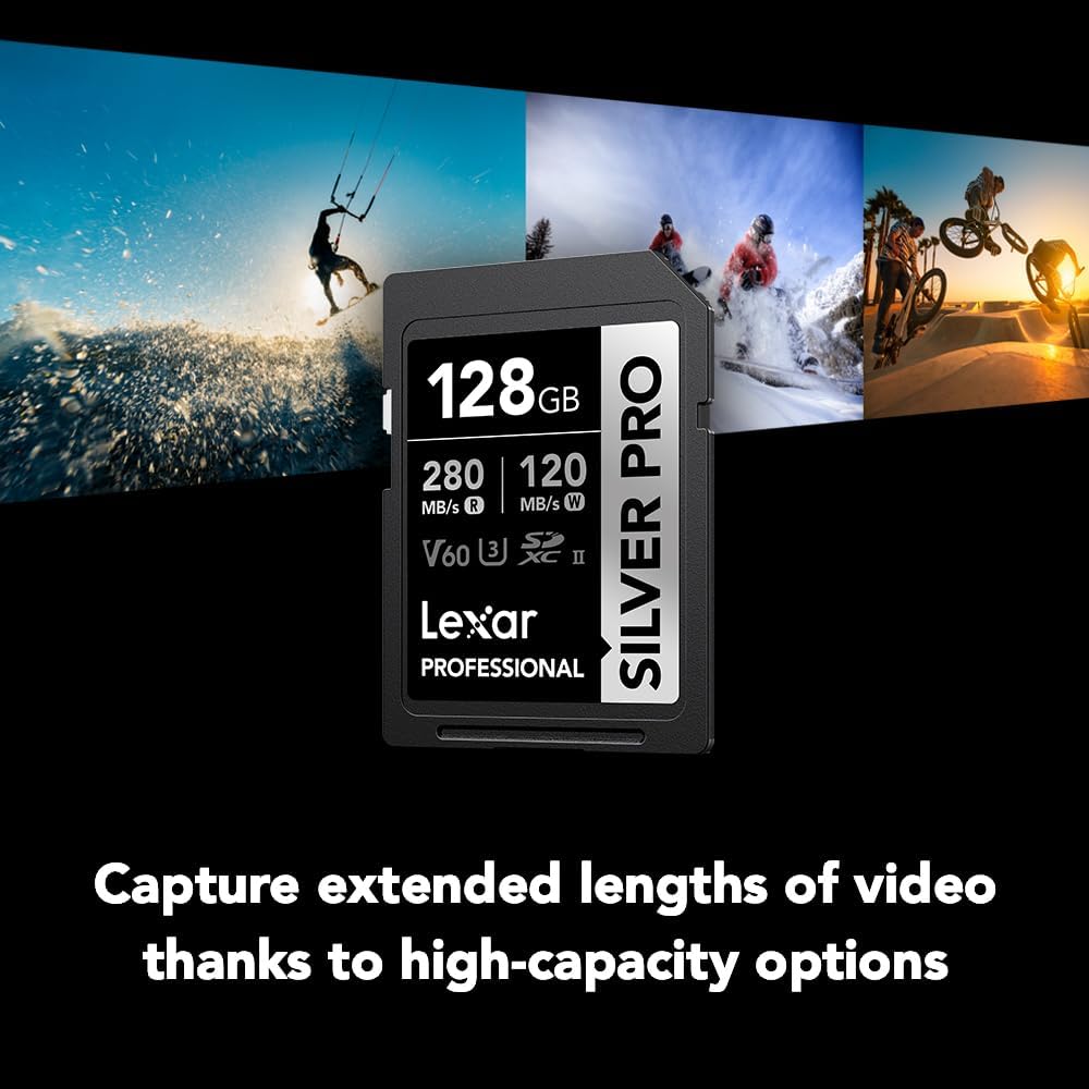 Tarjeta Lexar Profesional 128GB Silver PRO 280 MB/s