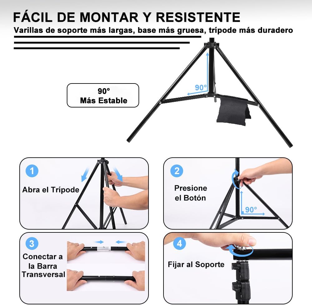 Portafondos Daladen 3 x 3m Viene con 4 Clips y 2 Bolsas de Arena,