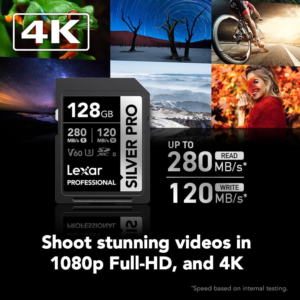 Tarjeta Lexar Profesional 128GB Silver PRO 280 MB/s