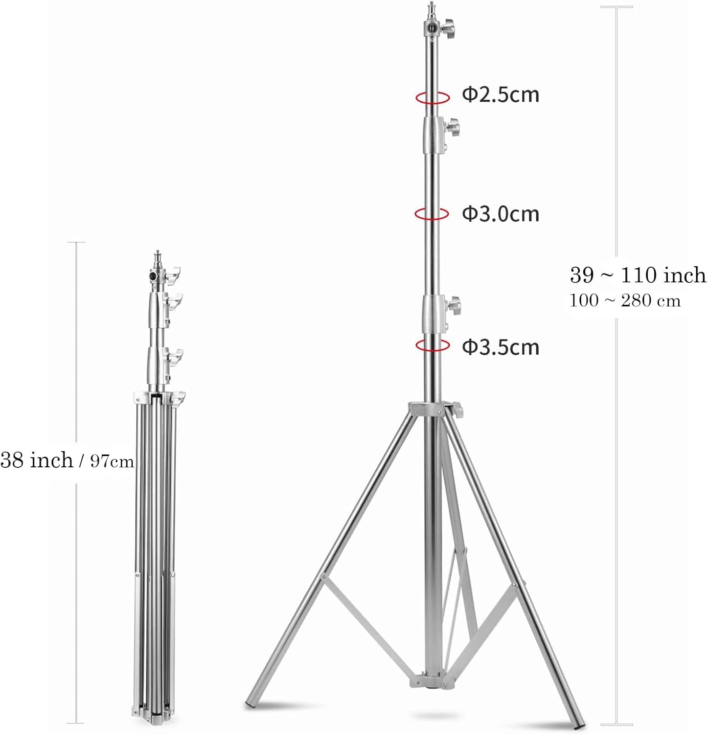 Pedestal para Iluminación Lapgood 2.8 Acero Inoxidable