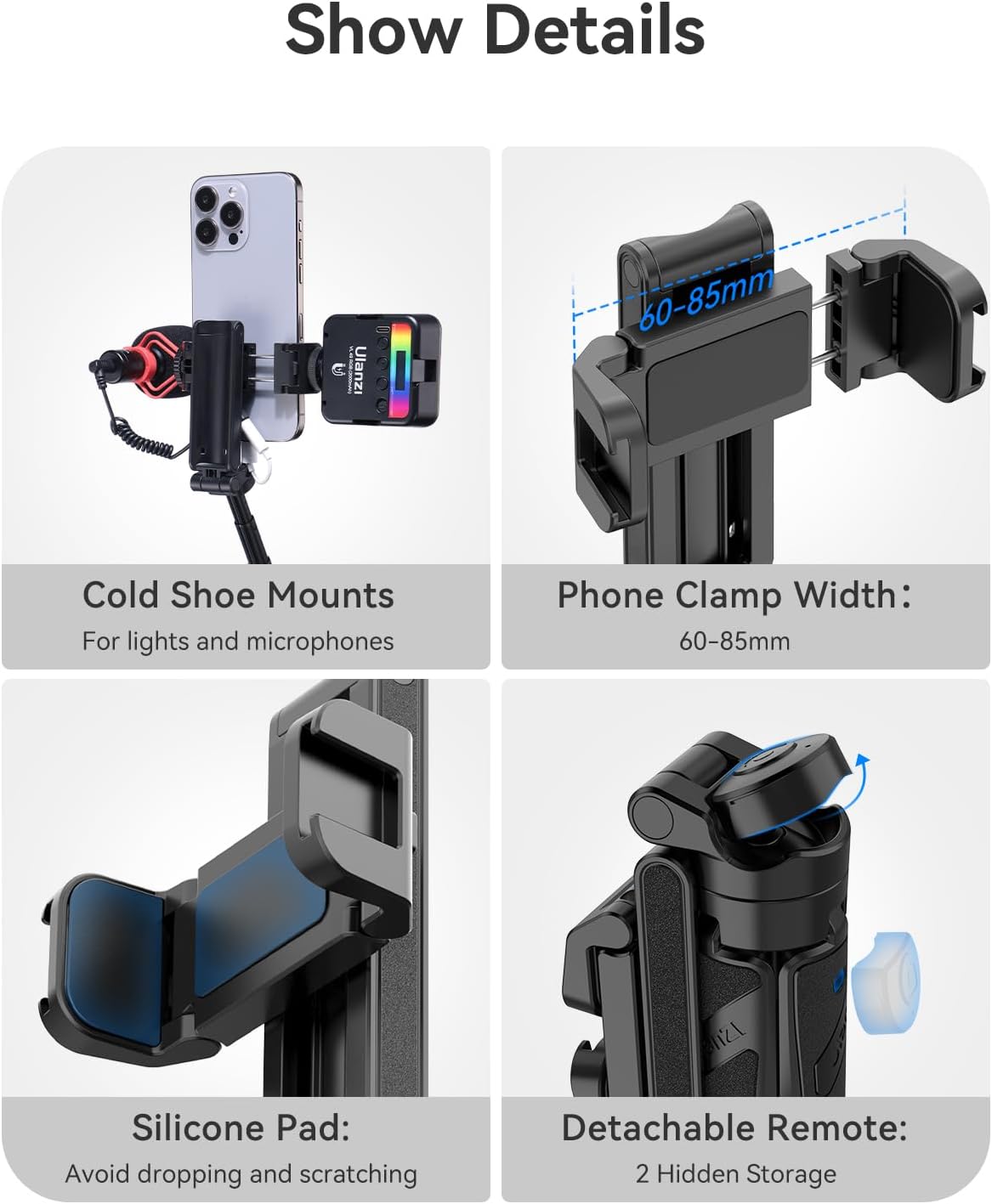 Minitripié y Selfie Stick Ulanzi JJ02 con Disparador