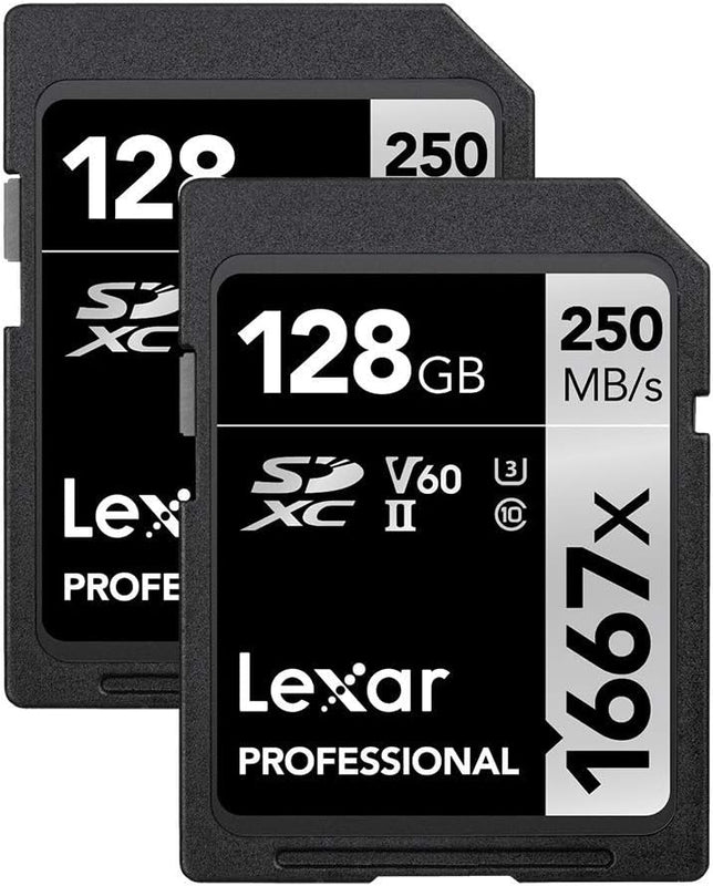 Kit de 2 tarjetas Lexar Profesional 128GB 250 MB/s