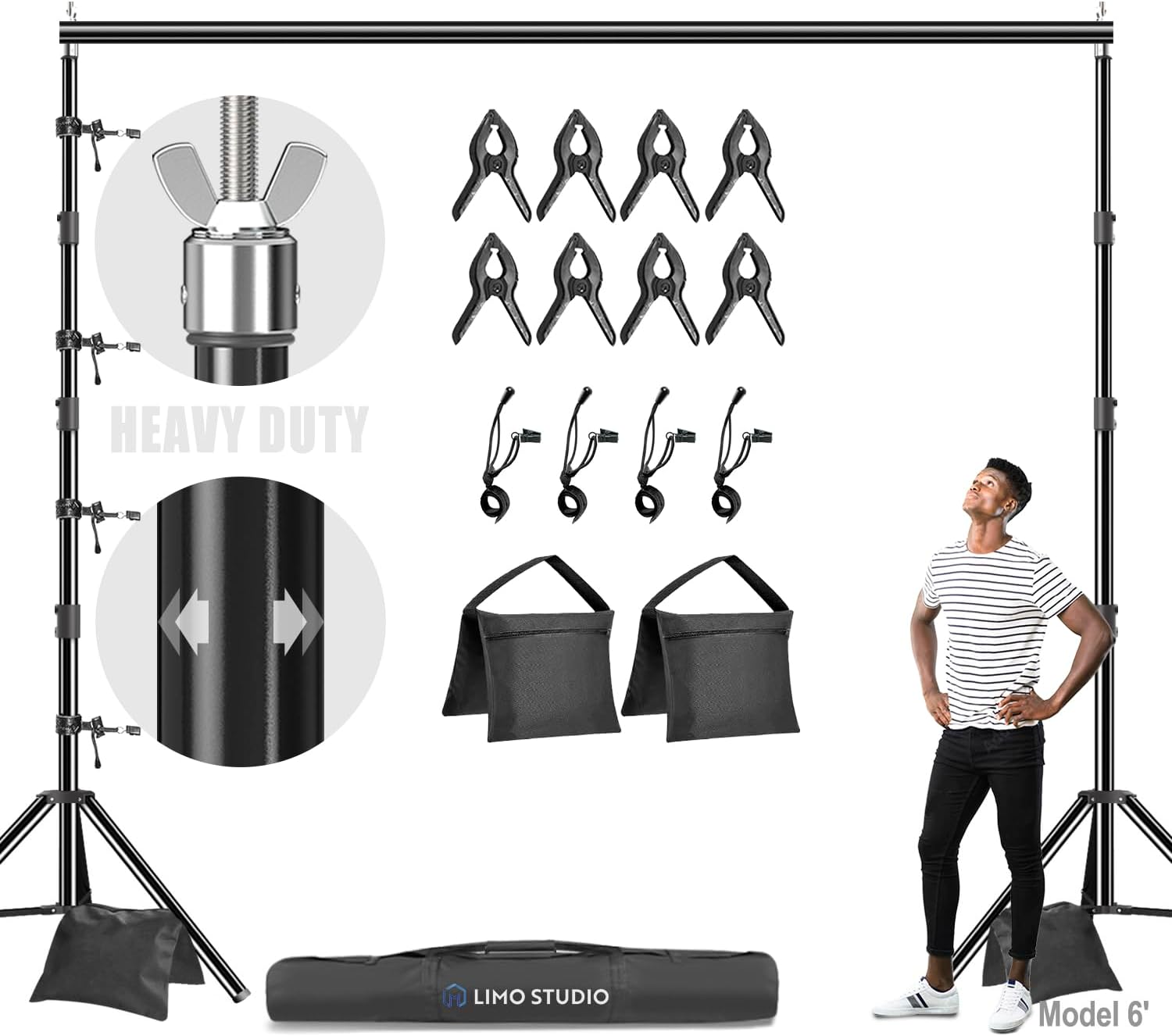 Portafondos Limo Studio Heavy Duty Negro (10x10 pies)