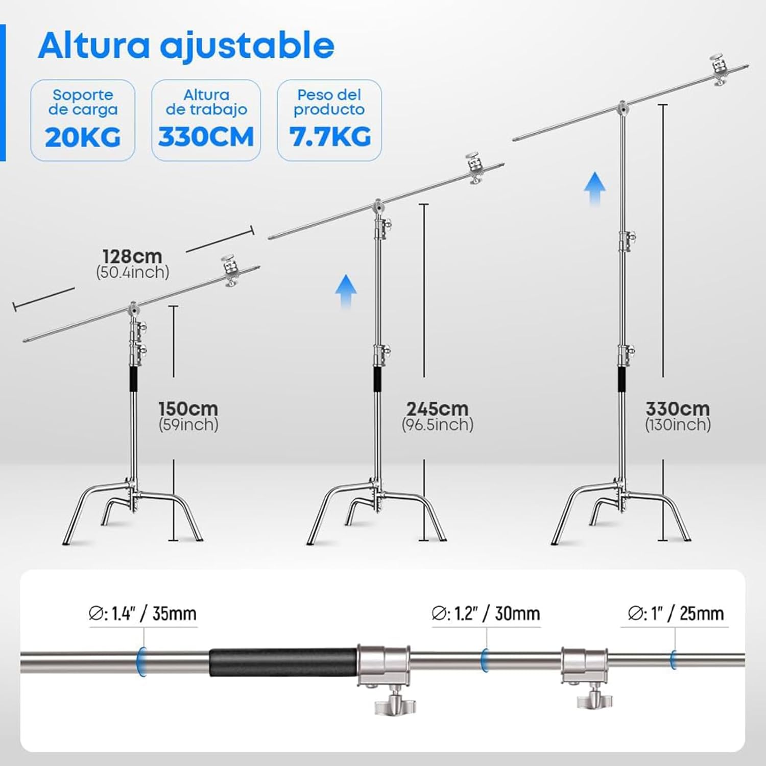 Kit de Tripié Century, Brazo y Yoyo Neewer 3.20 mts