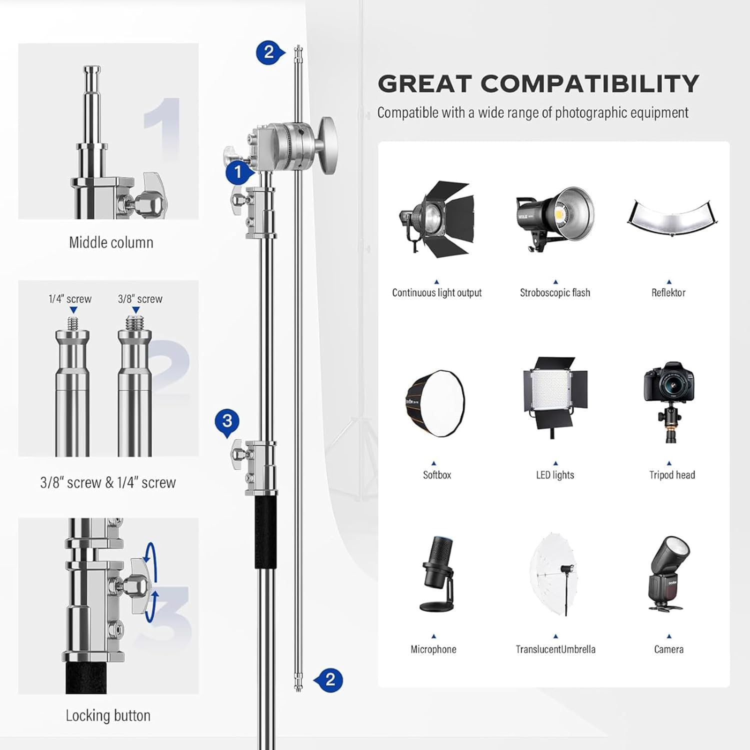 Kit de Tripié Century, Brazo y Yoyo Neewer 3.20 mts