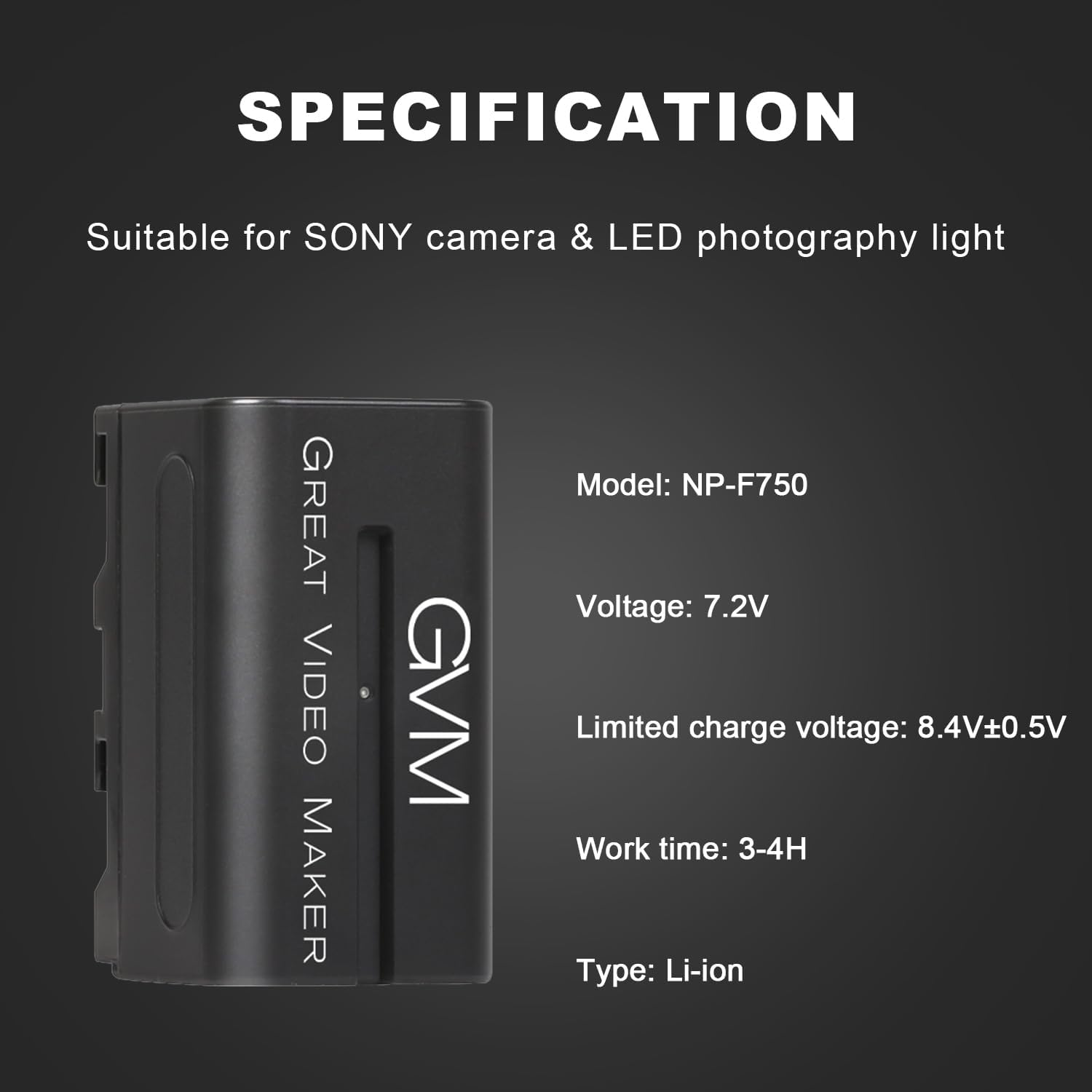 Kit de 2 Baterías GVM NP-F750 con cargadores individuales