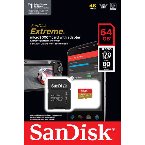 Tarjeta SanDisk Extreme microSDXC de 64GB 170MB/s
