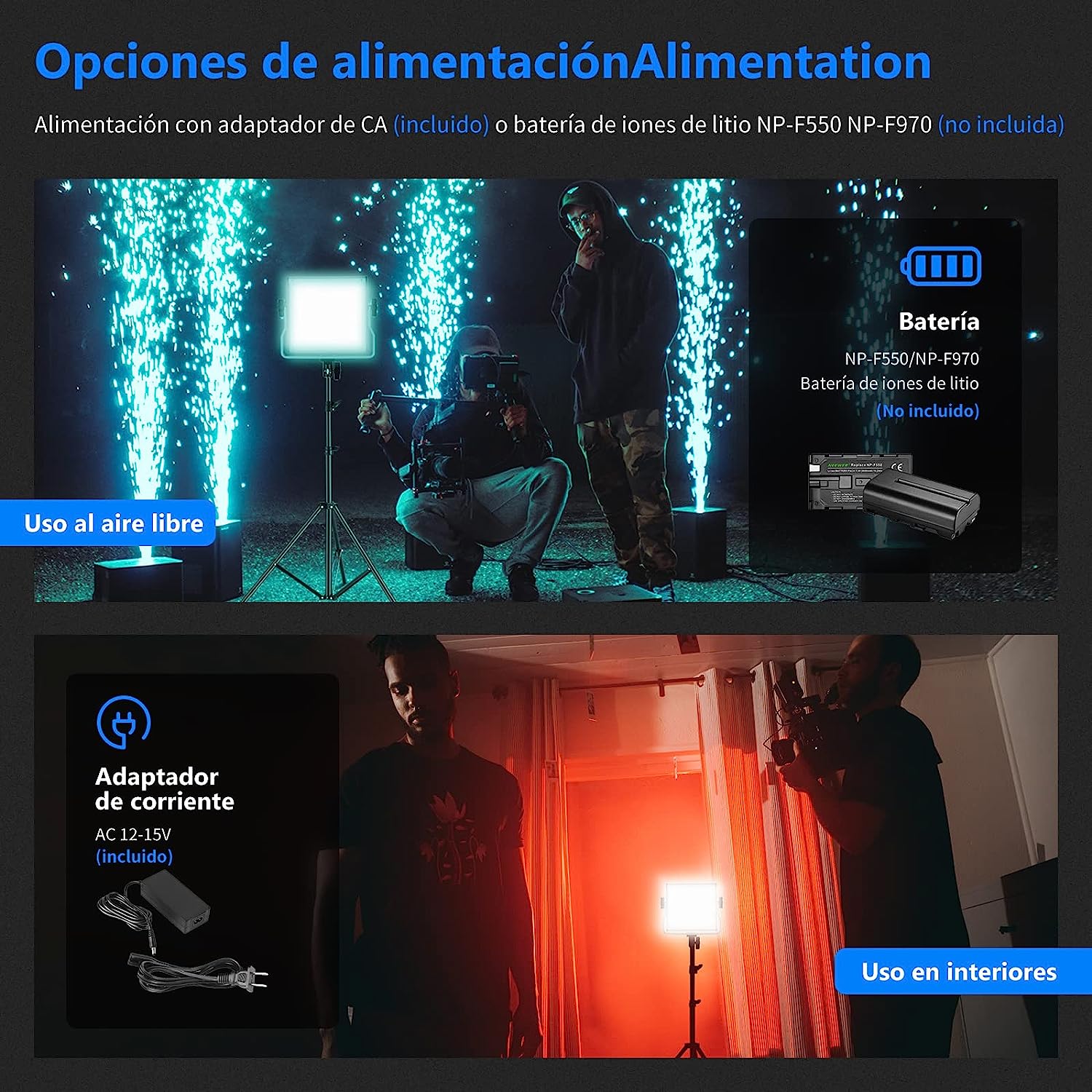 Kit de 2 lámpara Neewer LED- NL660 APP RGB, Pedestales y Estuche