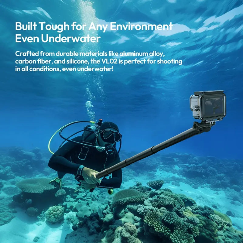 Palo selfie Ulanzi VL02 de fibra de carbono de 2,7 mts