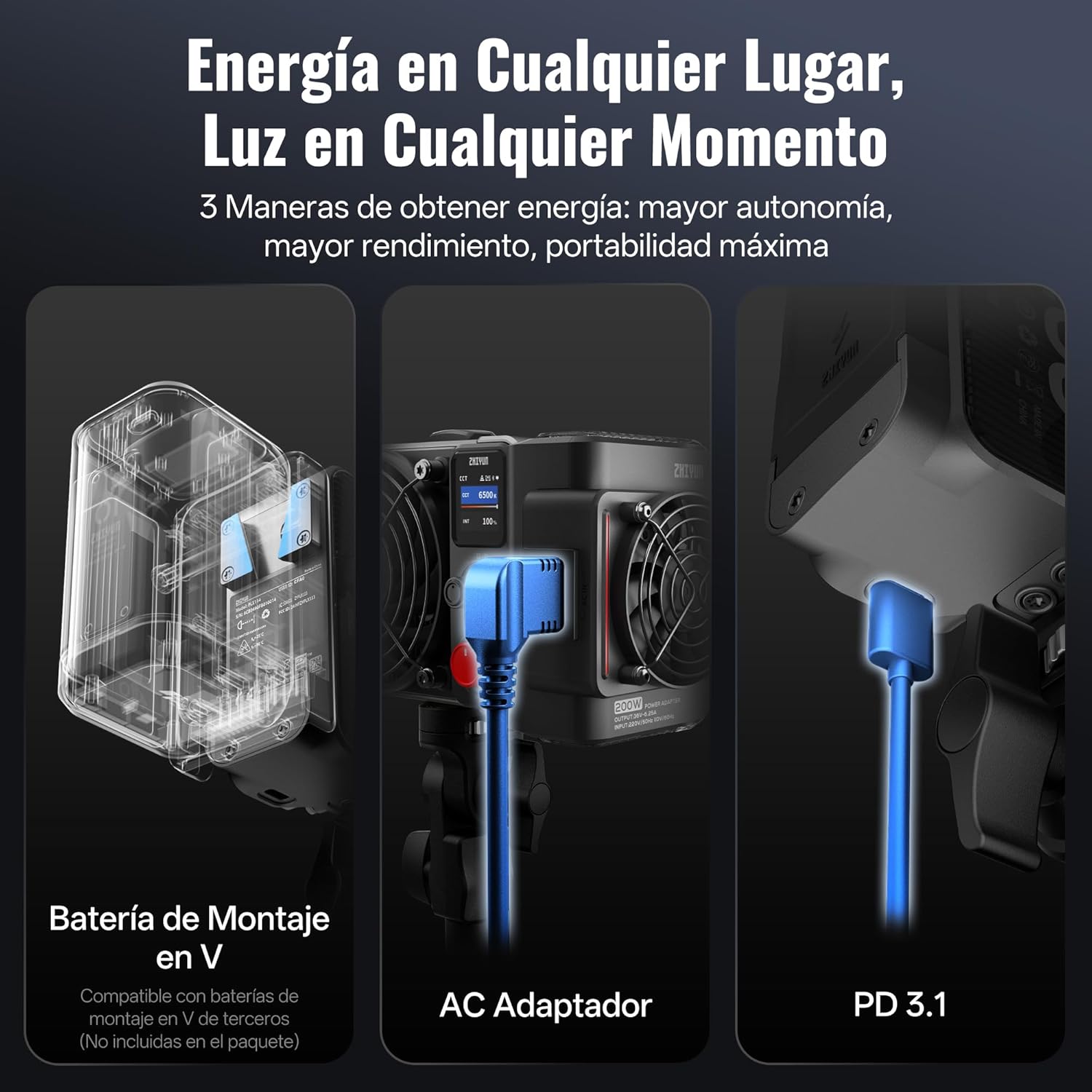 Lámpara Zhiyun Molus X200 COB Light Bi-Color