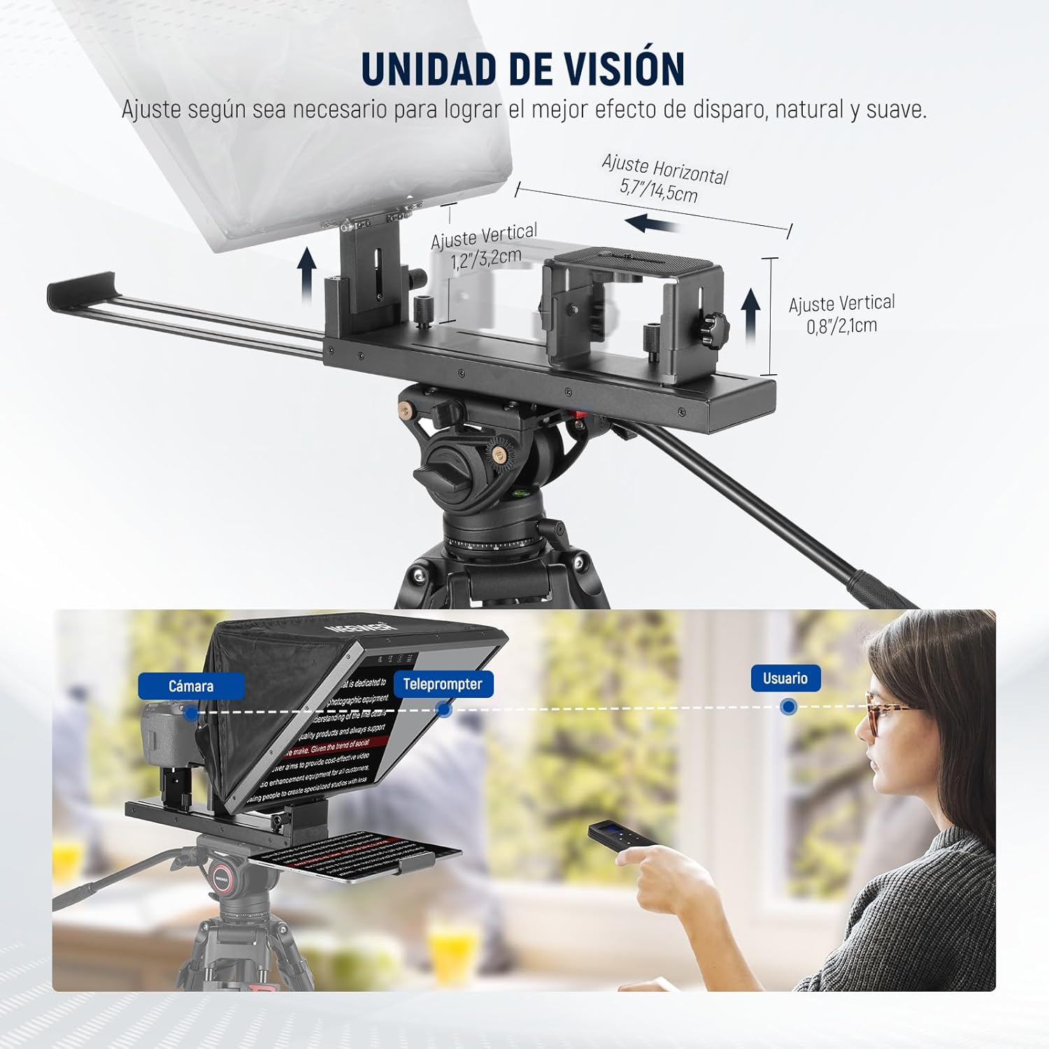 Teleprompter Neewer X16B con Control Remoto RT-110 y App