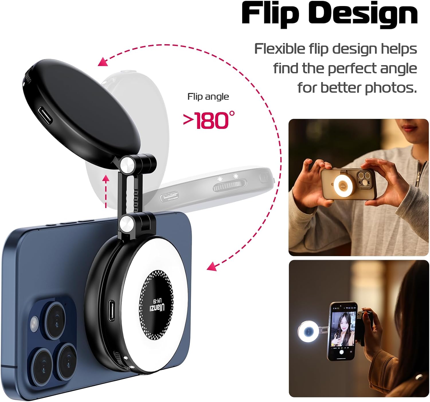 Lámpara para selfie de Anillo magnética Ulanzi LM19