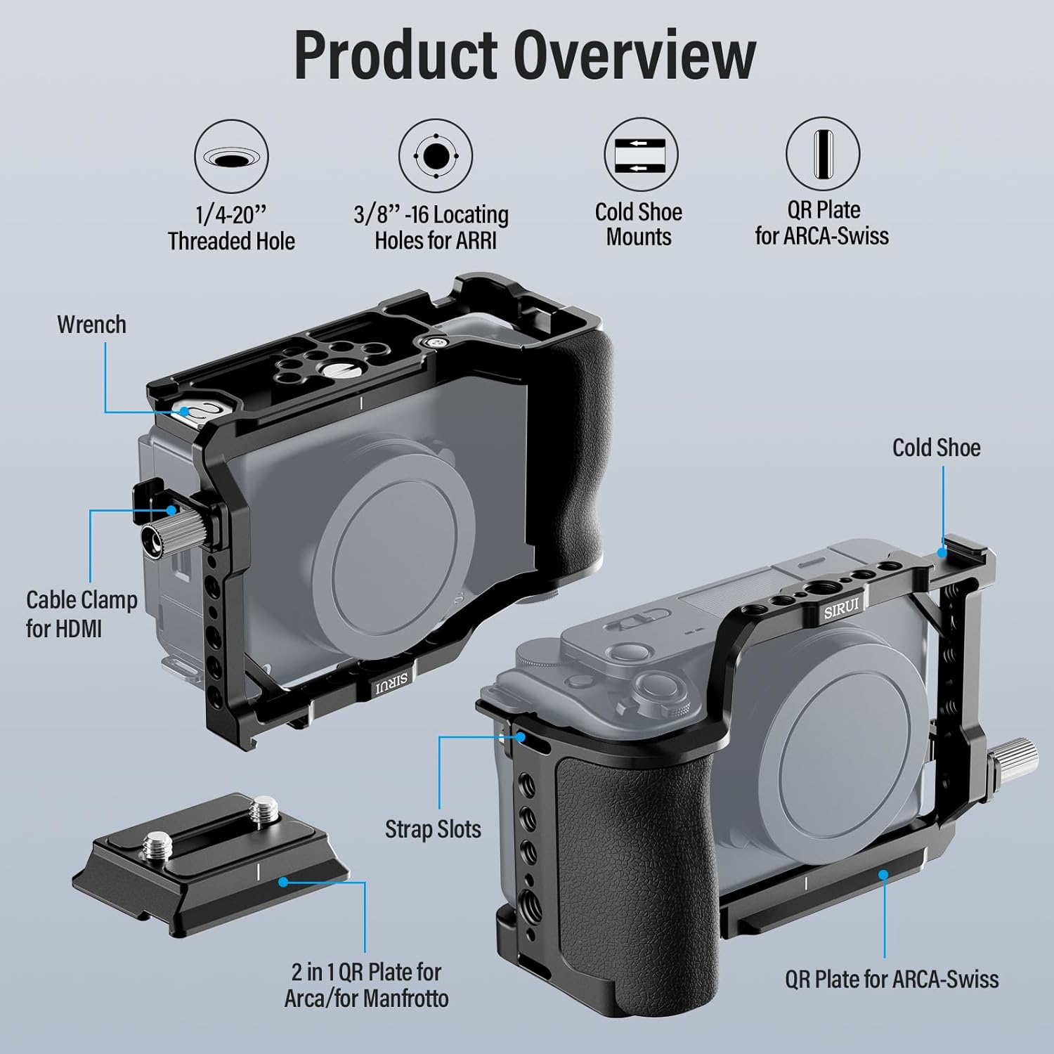 Jaula Sirui para Sony ZV-E10 con agarre de silicona (SCZVE10)