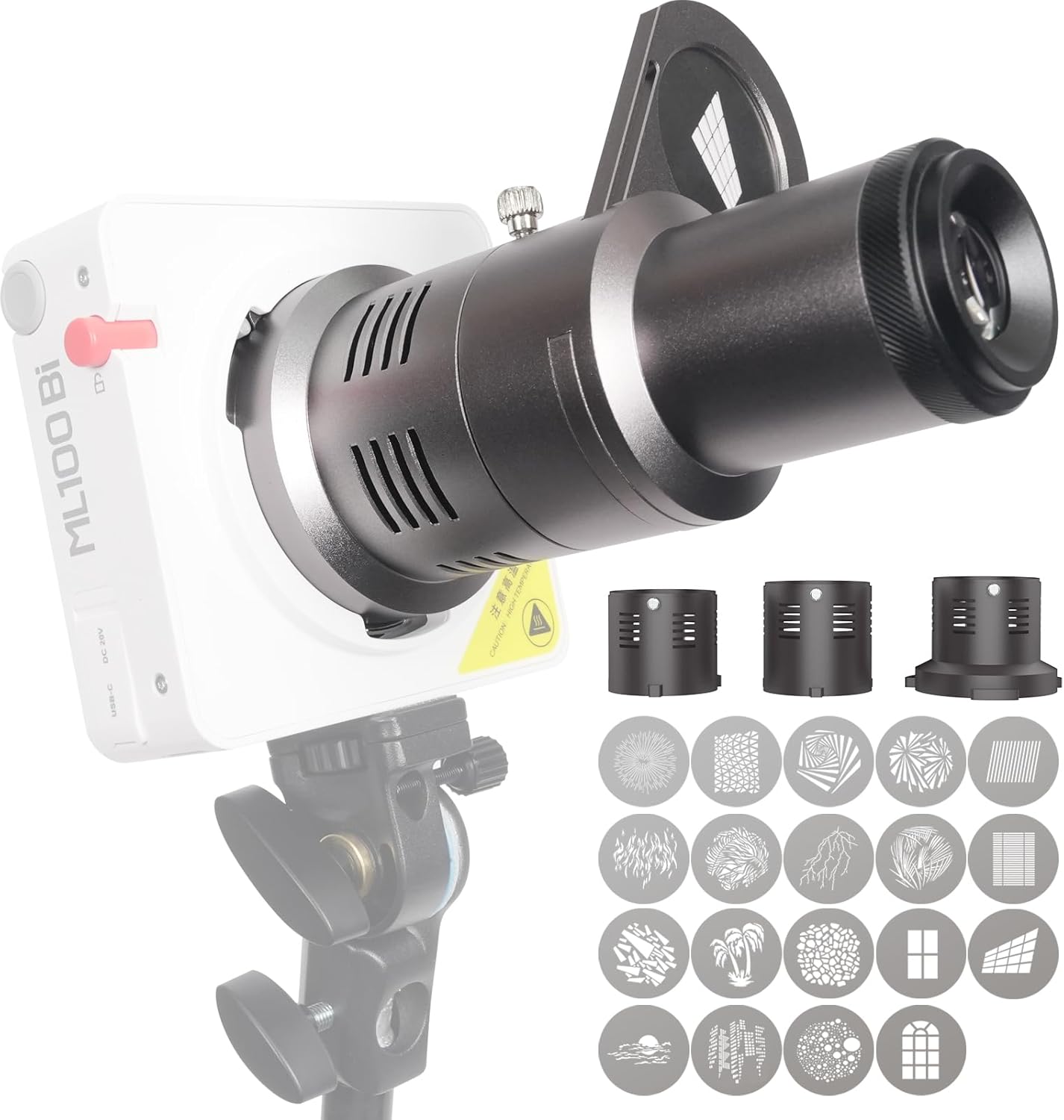 DigitalFoto Solution Mini Snoot Optico para efectos compatible con Zhiyun, Ulanzi, Godox, Smallrig