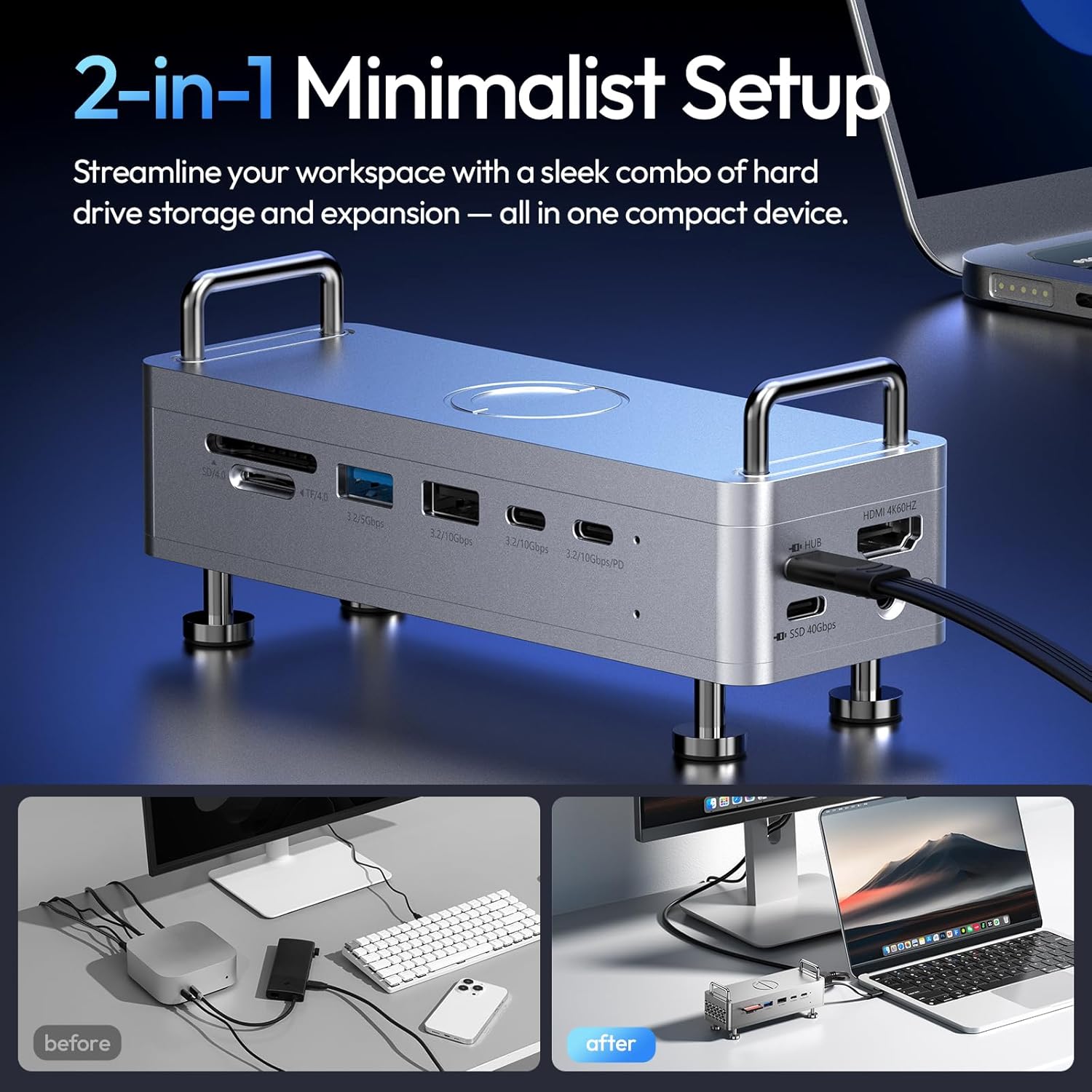 Estación de Acoplamiento Ulanzi QT03 (A050) con alojamiento SSD