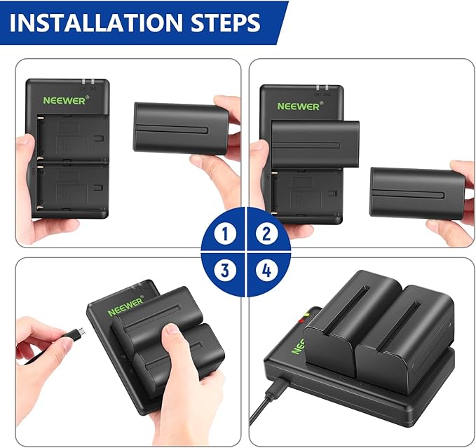 Kit de Cargador Dual y 2 baterías NP-F550 Neewer