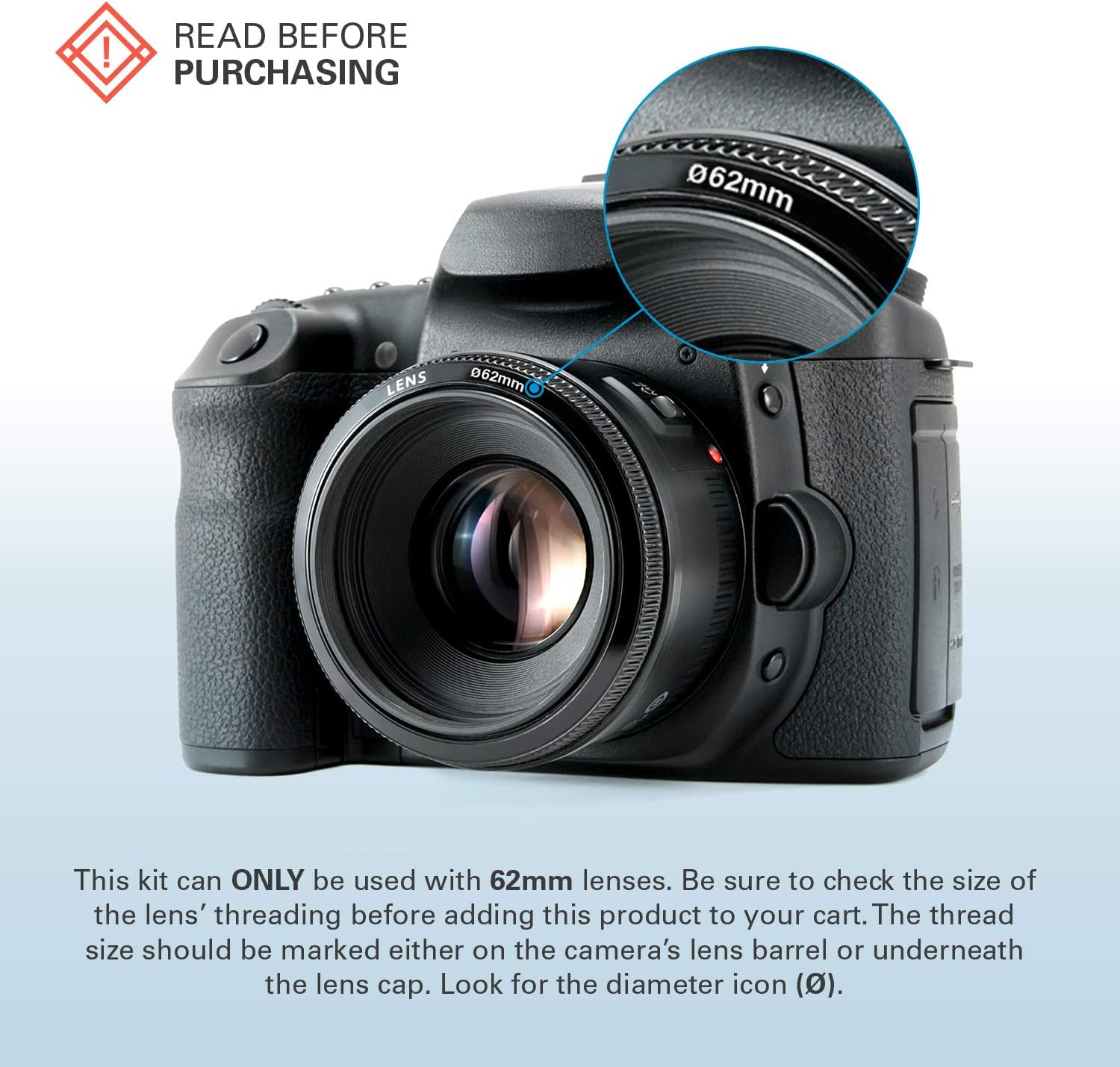 Kit de 3 Filtros Polaroid 62mm (UV, Circular Polarizado y Florescent)