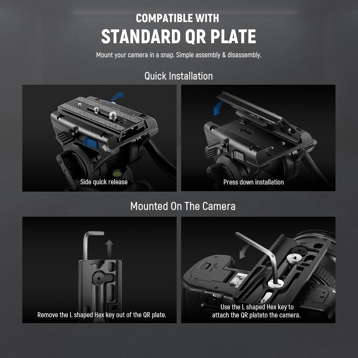 Monopié con cabezal Neewer GM76