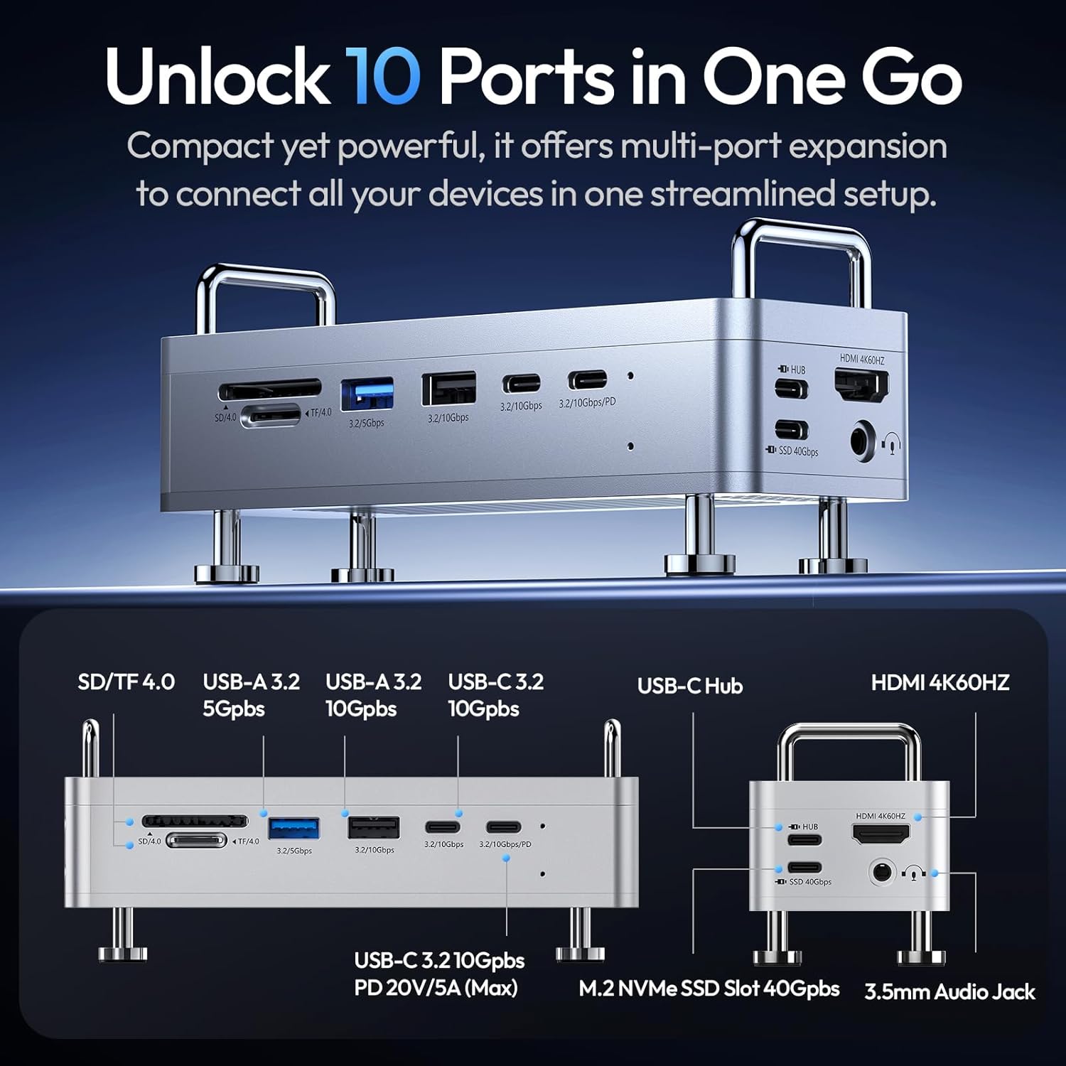 Estación de Acoplamiento Ulanzi QT03 (A050) con alojamiento SSD