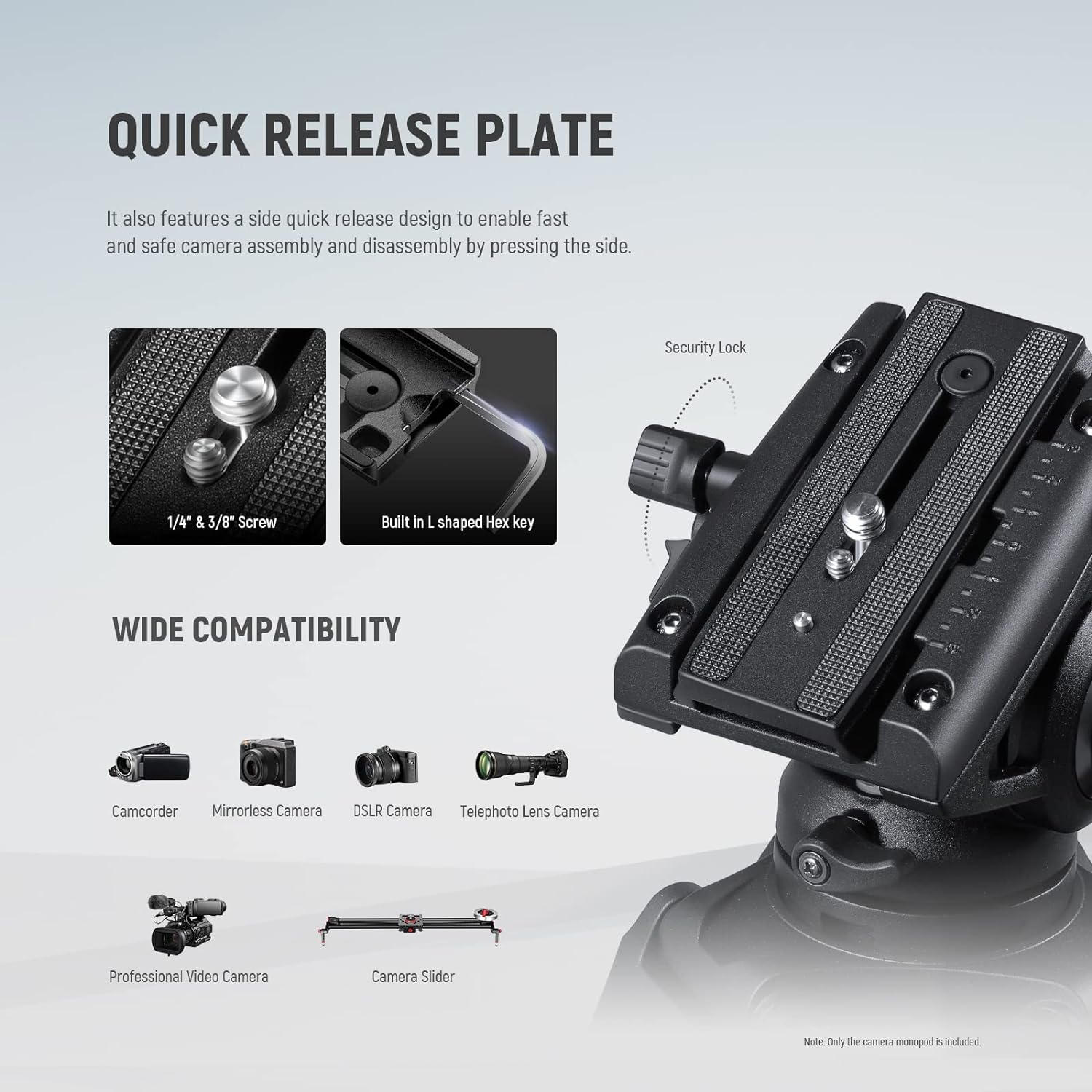 Monopié con cabezal Neewer GM76