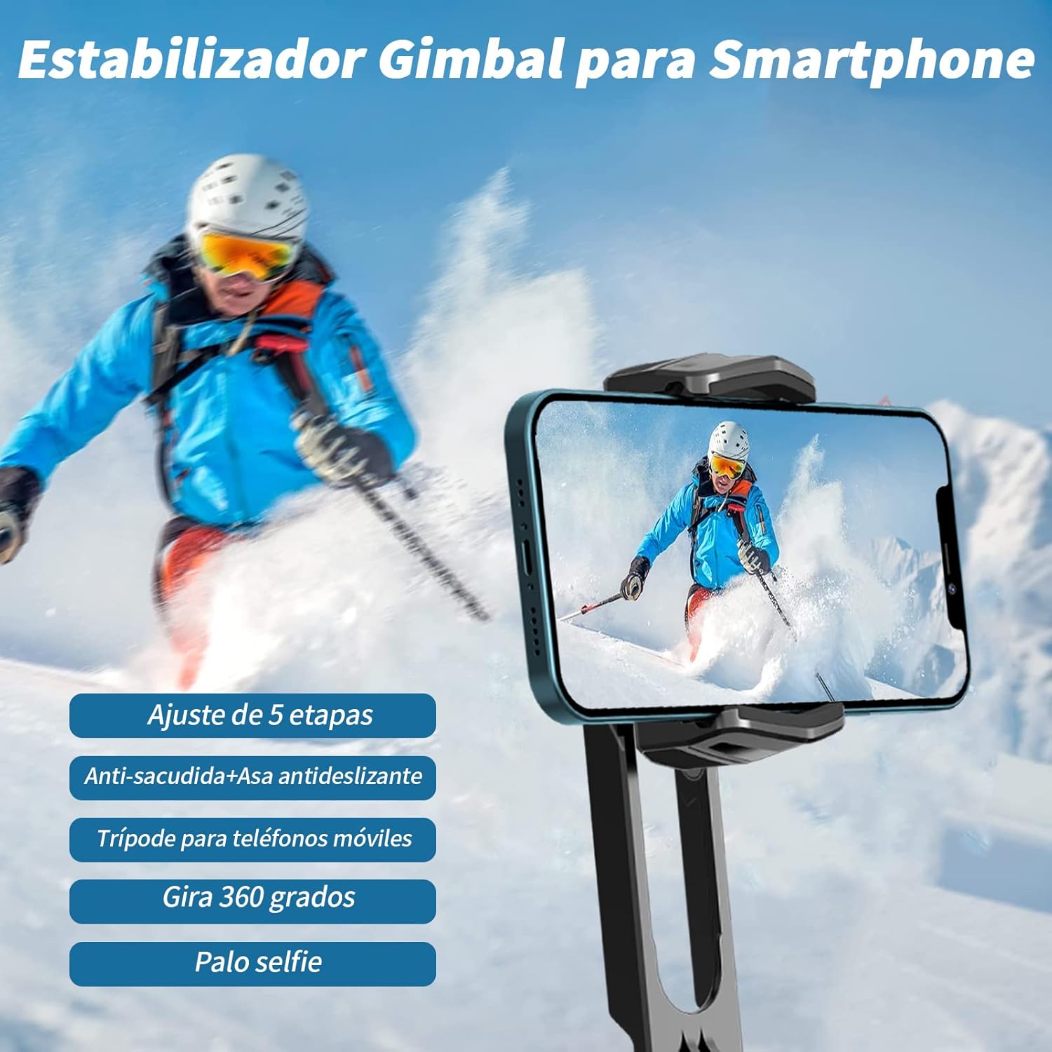 Minitripié, Selfie Stick y Estabilizador Koscheal Q09