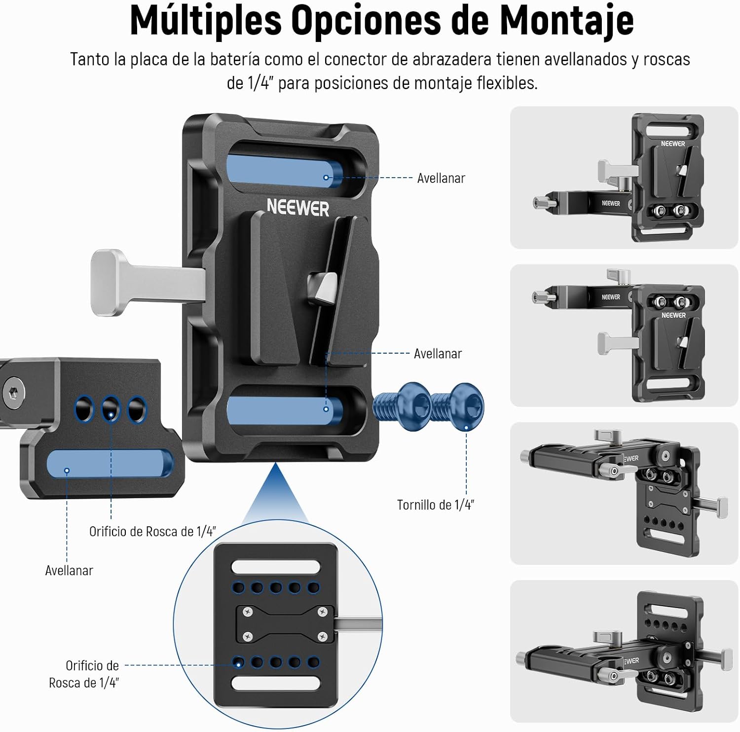Placa de Montaje para Batería V-Mount Neewer 10102929