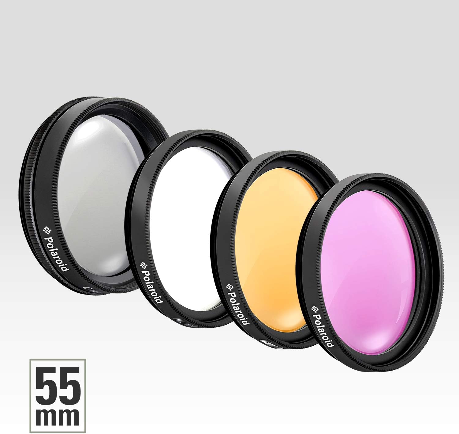 Kit de 4 Filtros Polaroid 55mm (UV,CPL,FLD y Warming) PL4FIL55
