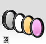 Kit de 4 Filtros Polaroid 55mm (UV,CPL,FLD y Warming) PL4FIL55