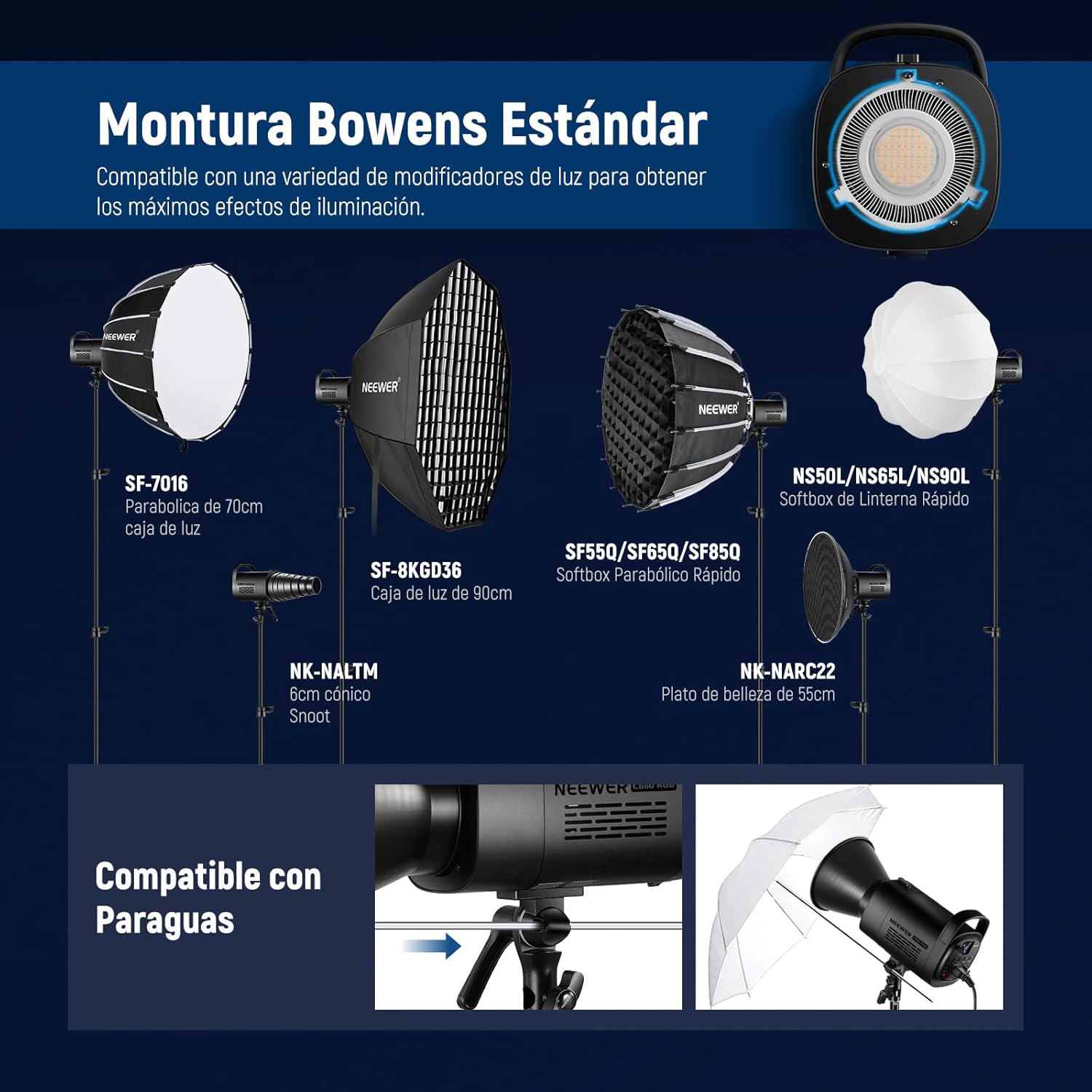 Lámpara Neewer CB60 RGB 70 watts
