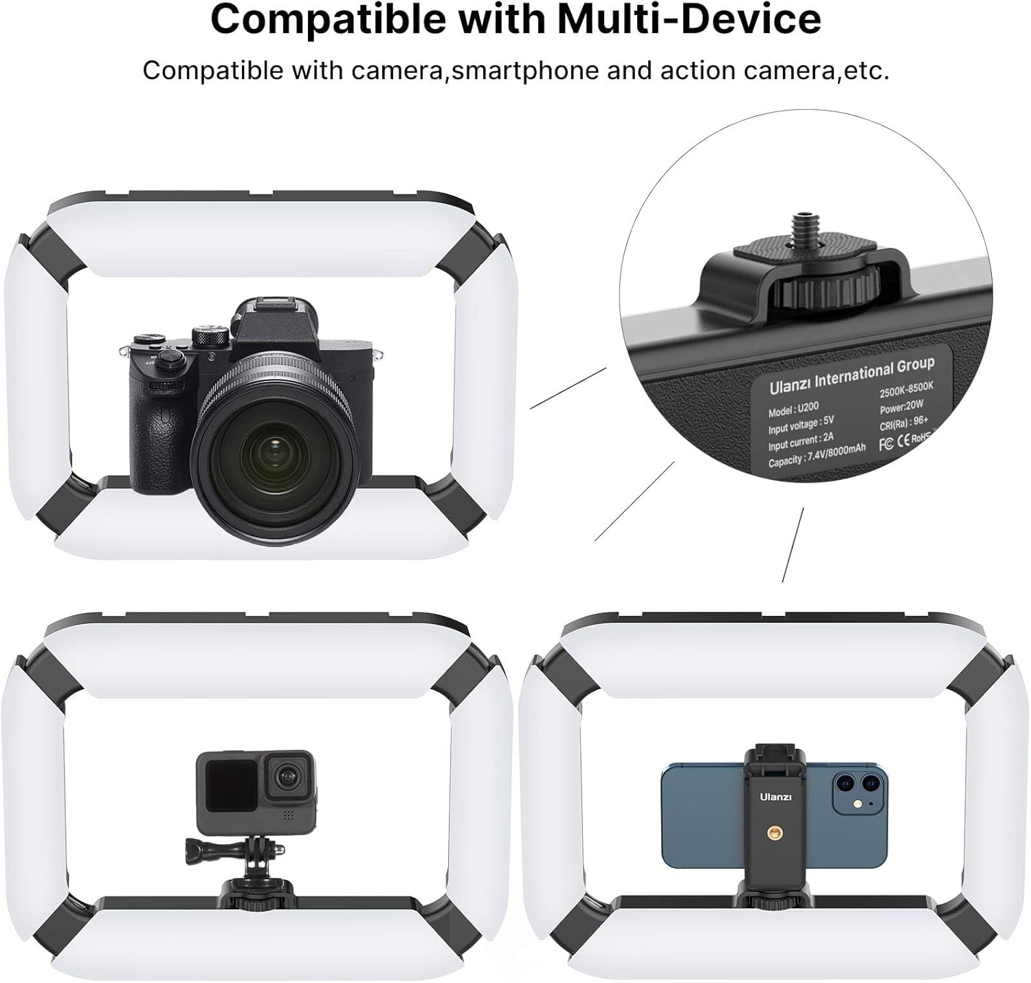 Kit Videorig con lámpara Ulanzi U200