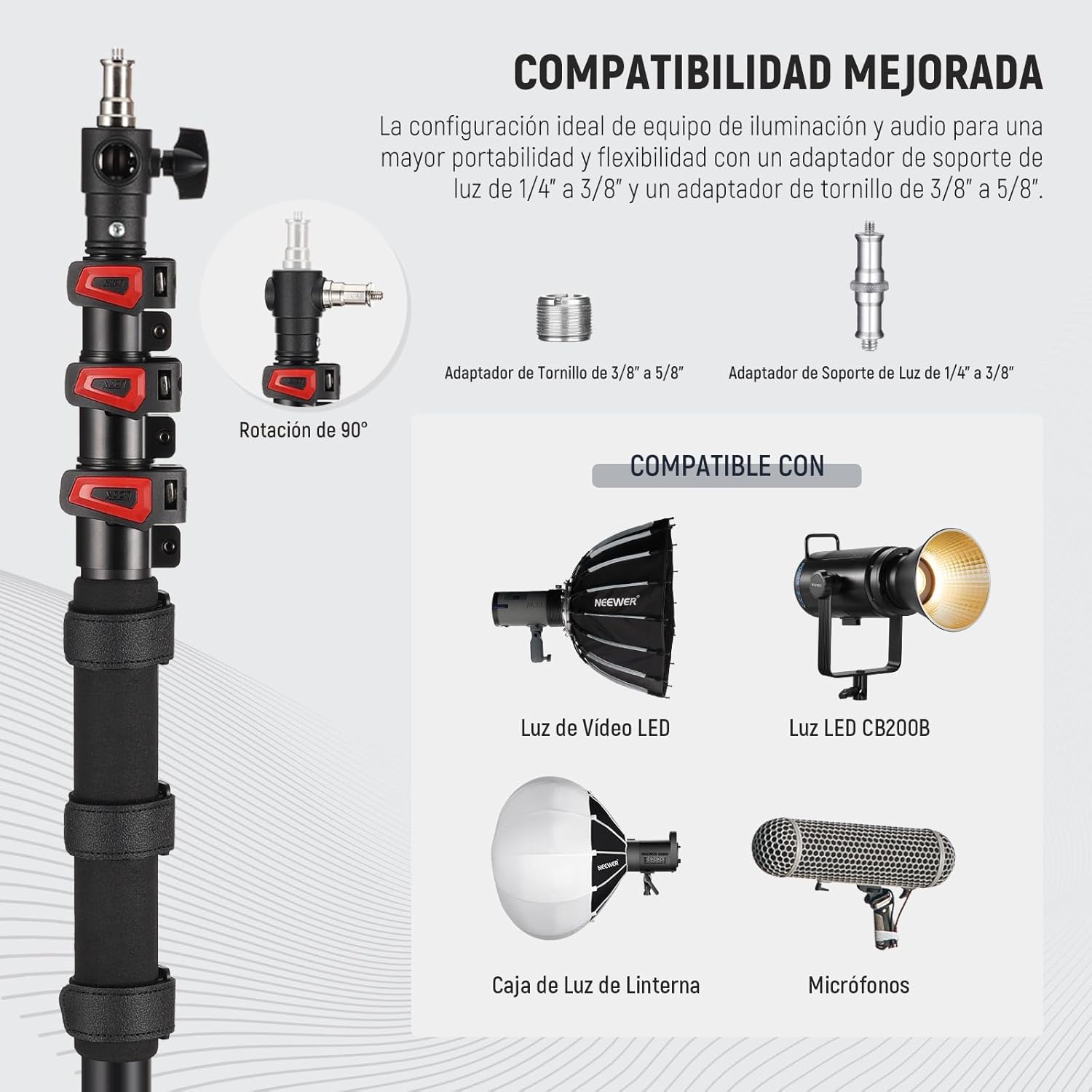 Caña Neewer para Blimp y para iluminación MS-230C