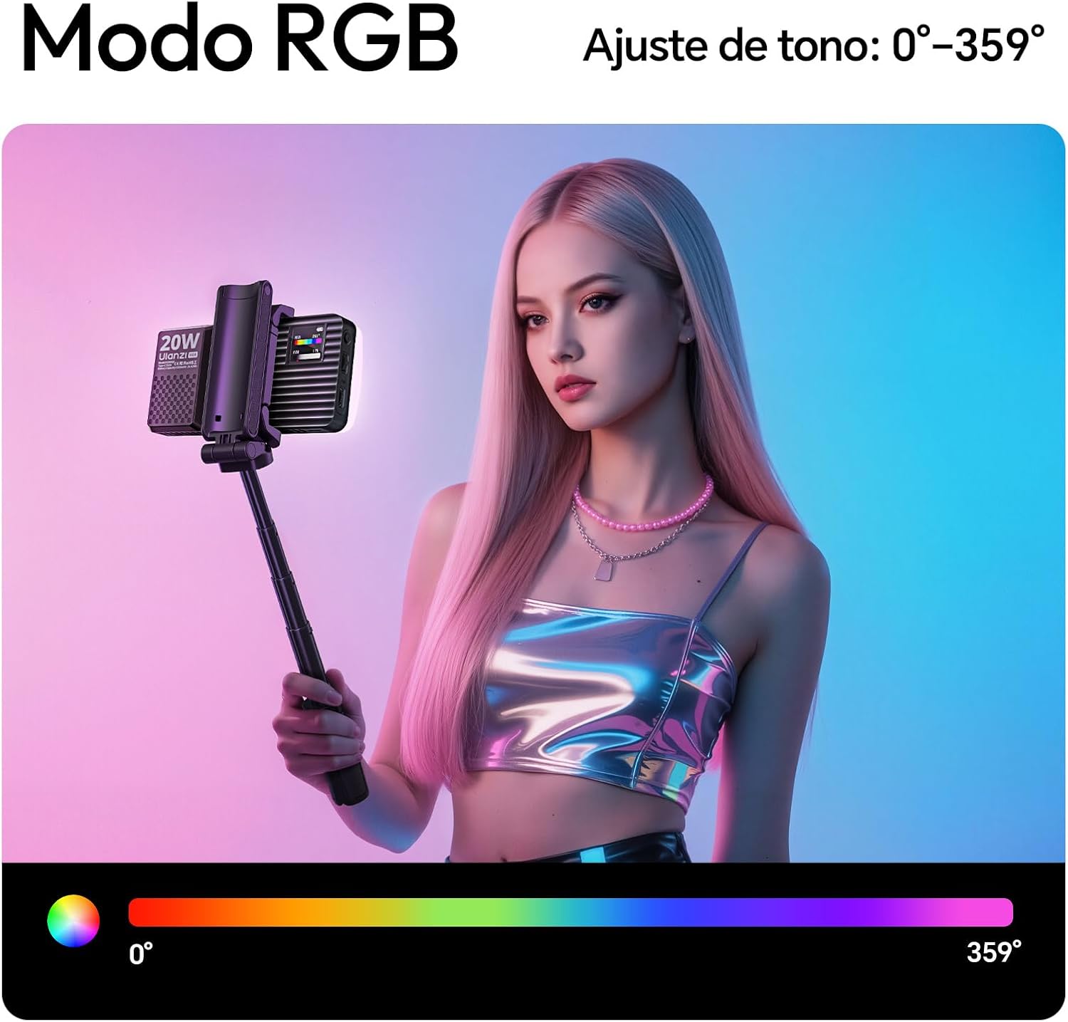 Lampara ULANZI K20RGB 20W RGB