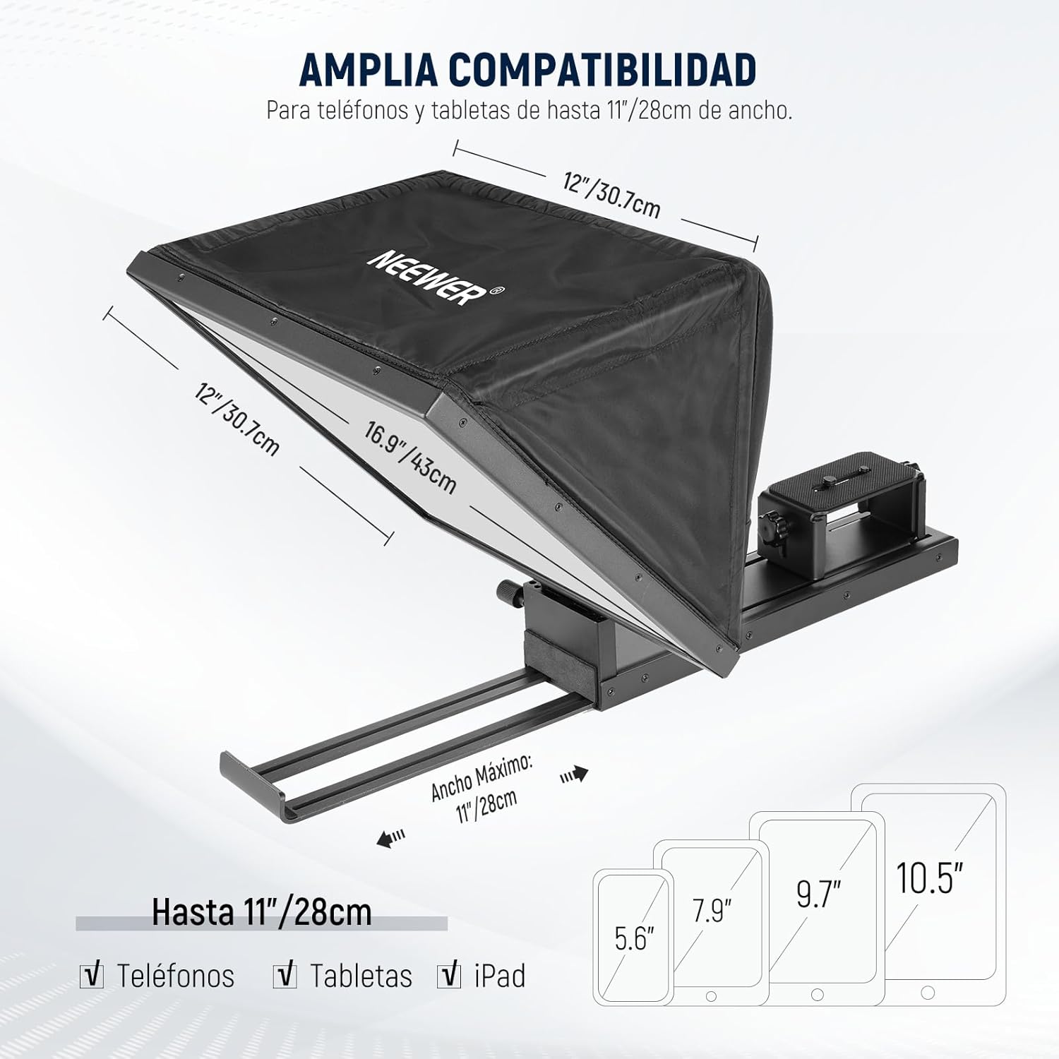 Teleprompter Neewer X16B con Control Remoto RT-110 y App
